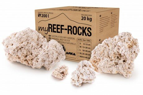 myReef-Rocks natürliches Aragonitgestein, Mix ( 4 Größen), 20kg