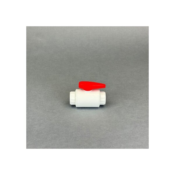 PVC Kugelhahn 40 mm in Weiß/Rot