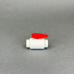 PVC Kugelhahn 40 mm in Wei&szlig;/Rot