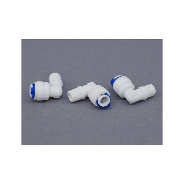 Winkel 90° 1/4" ( 6 mm ) x 1/8" Gewinde für Osmoseanlagen